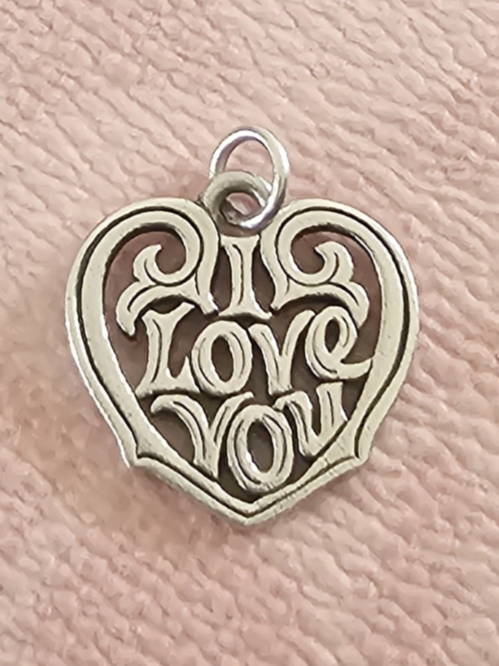 Retired James Avery Sterling Silver I Love You Heart Charm